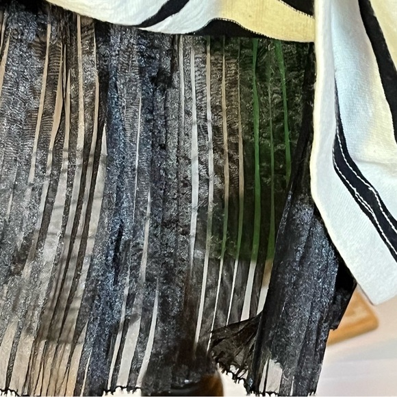 Marc Jacobs Striped Drop-Waist Dress Women’s Size Medium Black & White Peplum - Picture 3 of 9